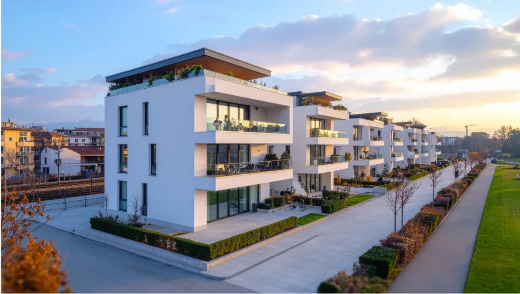 Porta Romana Olympic Village by SOM in Milan during transition to student housing post-2026 Winter Olympics, exemplifying adaptive reuse architecture, sustainable modular design, and urban regeneration.