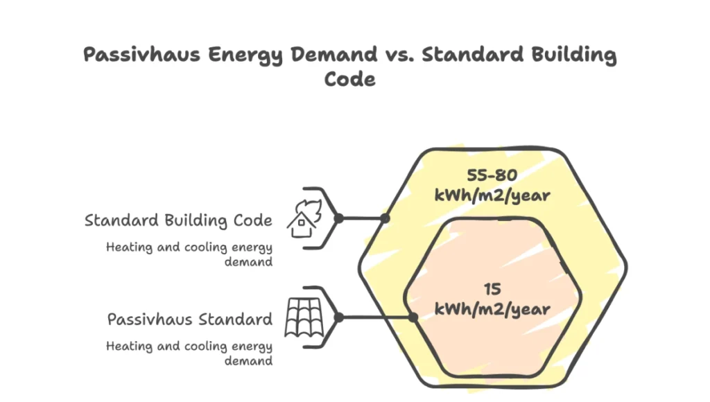 Passivhaus Energy Demand vs. Standard Building Code