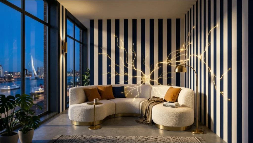 Transform interiors with circuscore home decor bold stripes 2026. This aesthetic shift delivers high-impact visual rhythm and architectural depth to modern rooms.