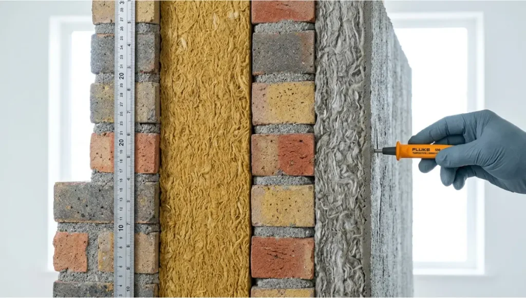 Insert immediately after the bullet-point specs under Step 1 — Wall Insulation: Achieving R-20 or Greater. At this point the reader has absorbed the R-value data and the image gives tactile confirmation of what those numbers look like in real material terms. It converts technical credibility into visual trust.