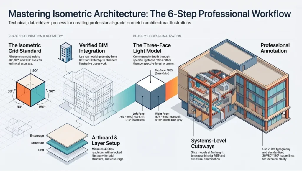 Mastering Isometric Architecture: The 6-Step Professional Workflow