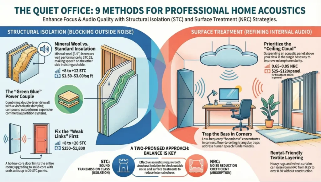 THE QUIET OFFICE: 9 METHODS FOR PROFESSIONAL HOME ACOUSTICS
