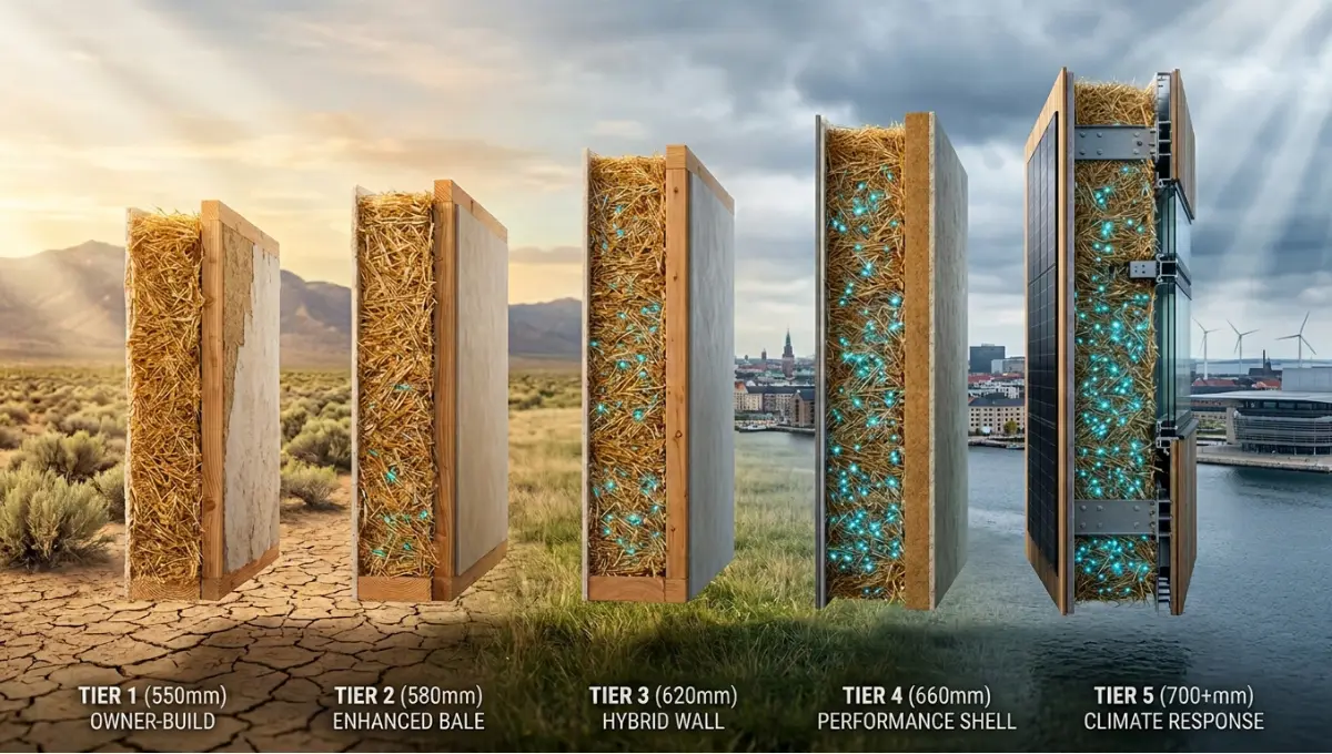Real straw bale home construction cost data across 6 build types — materials, labor, R-value tradeoffs, and permit ranges. Get the data.