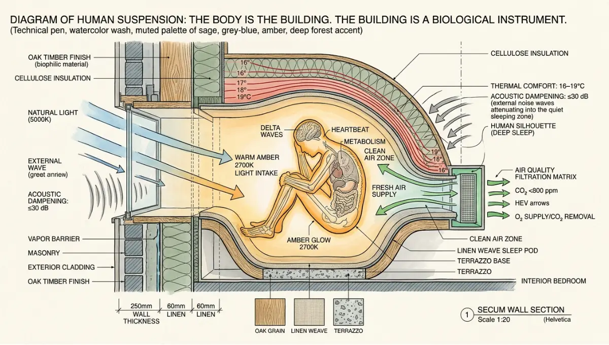 A wellness bedroom design guide built on sleep science, air quality, and circadian lighting. Apply 9 proven principles.