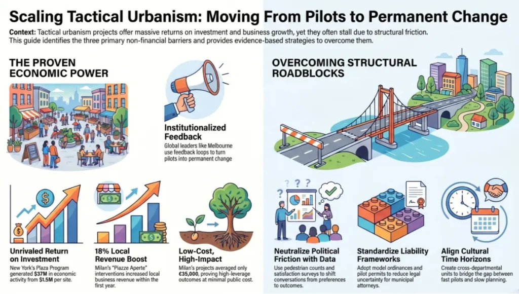 Scaling Tactical Urbanism: Moving From Pilots to Permanent Change