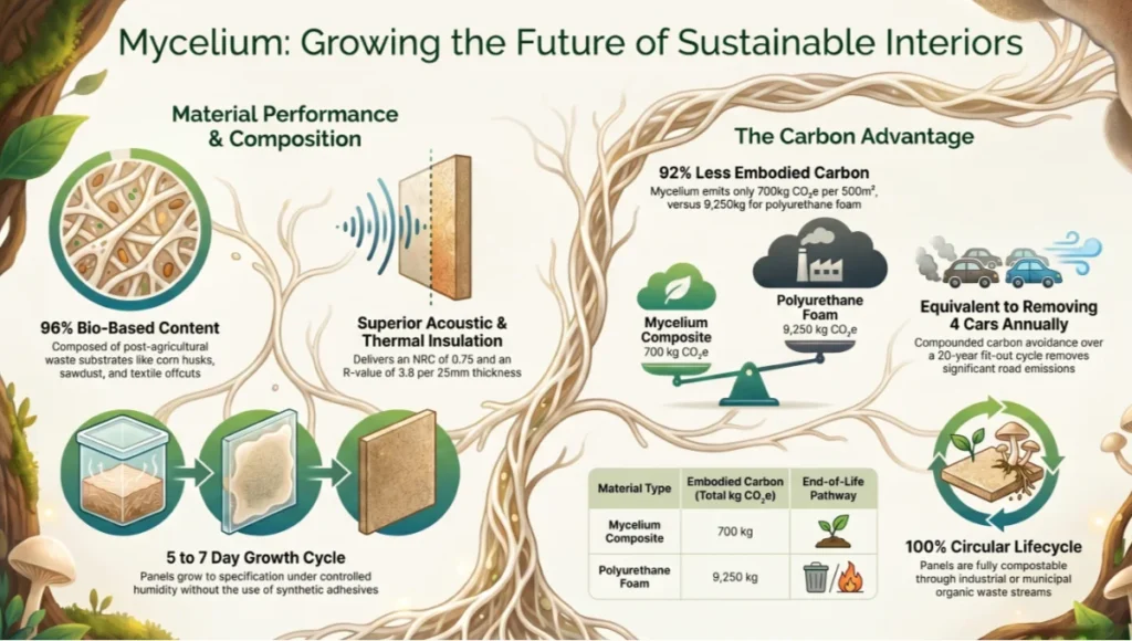 Mycelium: Growing the Future of Sustainable Interiors