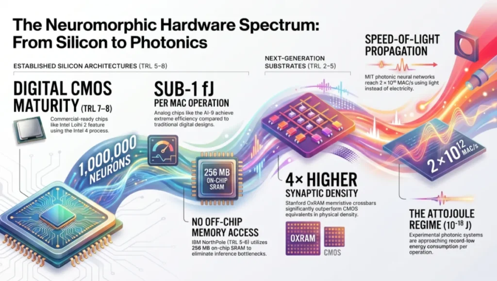 The Neuromorphic Hardware Spectrum: From Silicon to Photonics