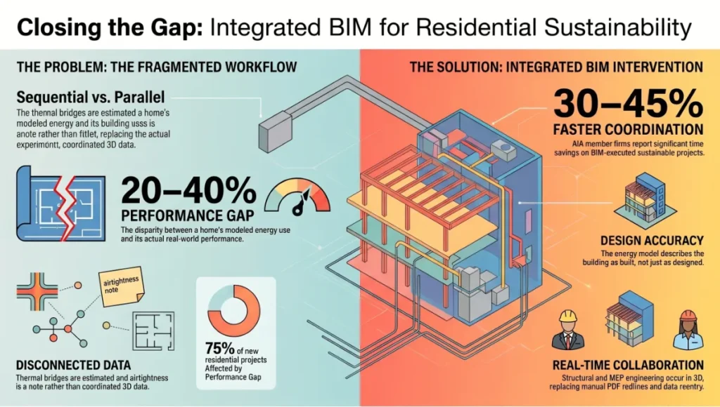 Closing the Gap: Integrated BIM for Residential Sustainability