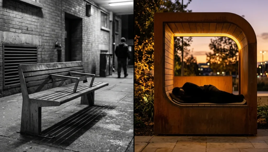 The hostile architecture ethics debate divides cities, planners, and advocates. Here are the real arguments, data gaps, and design alternatives.