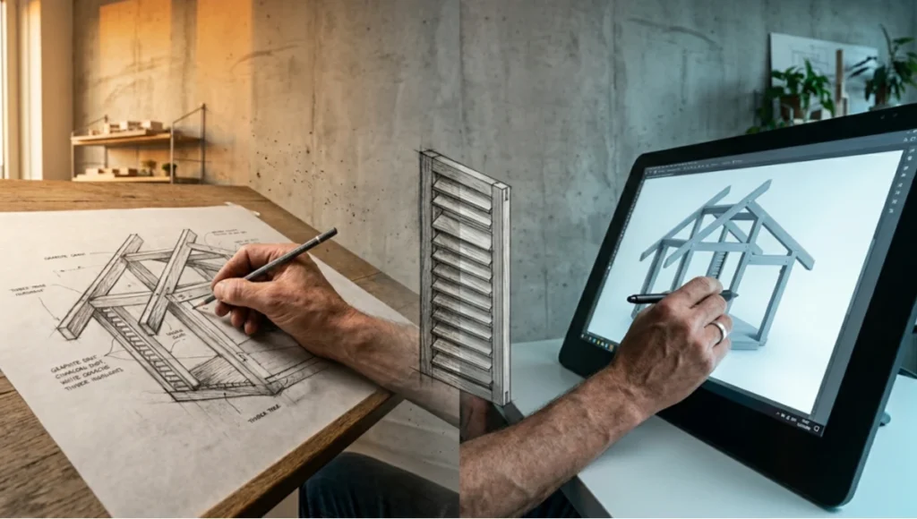 Compare hand drawing vs digital sketching architecture techniques. See 7 key differences in speed, precision, and creative workflow for modern architects.