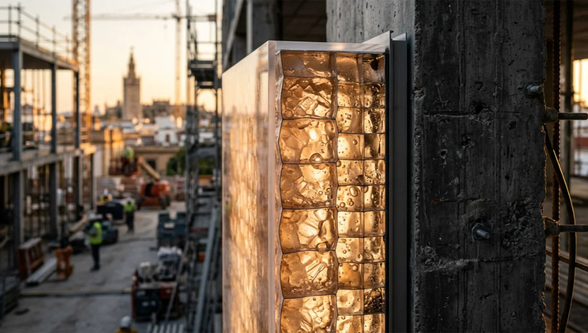 Phase change materials construction specs: latent heat ranges, integration methods, and thermal performance data for walls, slabs, and roofing.