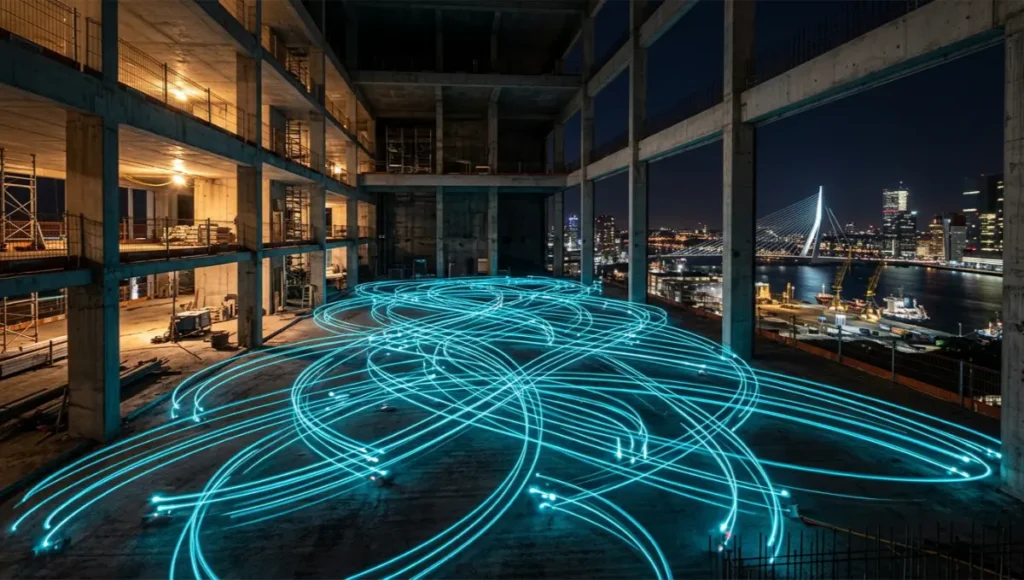 Swarm robotics construction deploys hundreds of autonomous robots
to build without a single foreman. See the 6 leading systems and
what they mean for architecture.