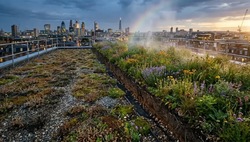 Green roof biodiversity metrics broken down: species counts, substrate depth, and habitat indicators. See the specs.