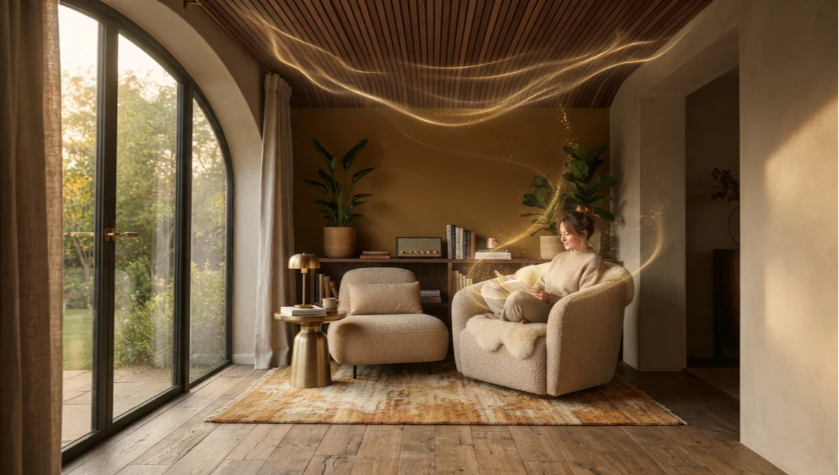 A mood-first approach to soundscaping acoustic rooms centers on feeling over formula, shaping calm through sound and design.