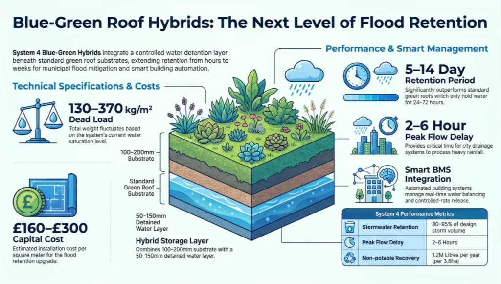 Blue-Green Roof Hybrids: The Next Level of Flood Retention