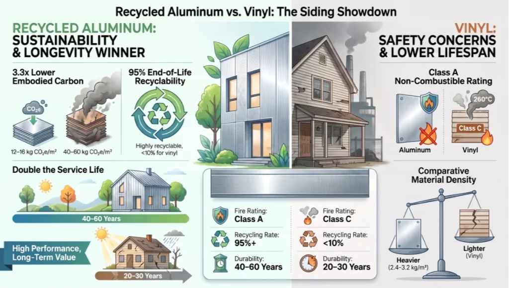 Recycled Aluminum vs. Vinyl: The Siding Showdown