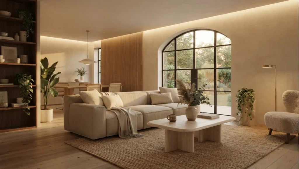 Warm minimalism interiors use thermal layering and biophilic cues to regulate your nervous system. The science behind calm, uncluttered spaces starts here.