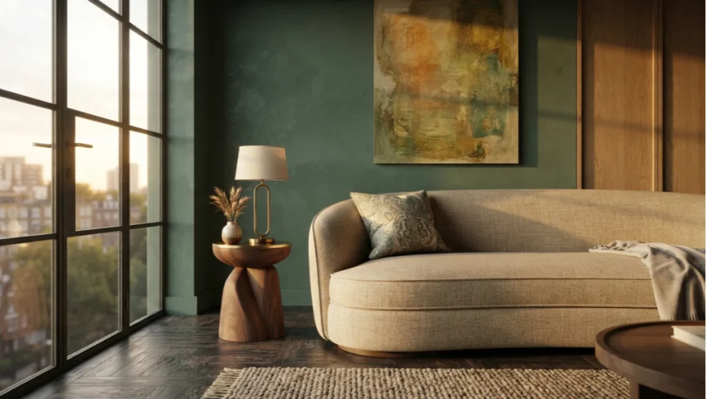 Your living room color affects your biology. Jade green living rooms lower arousal thresholds and extend perceived room depth — and the data behind it is clear.